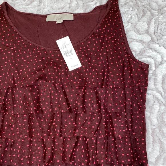 LOFT Polka Dot Ruffle Top - NWT - size S - $50 retail - Picture 2 of 6